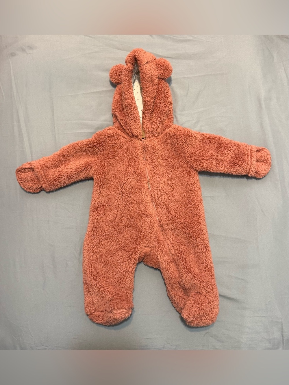 Carter’s Fuzzy Hooded Bear Romper/Snow Suit NB
